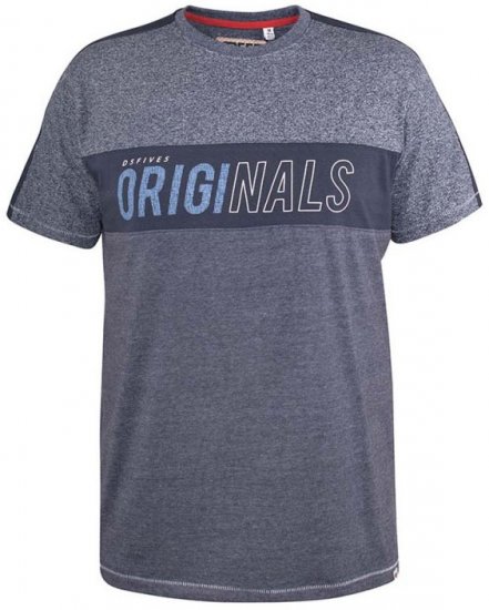 D555 Anson Originals Printed T-shirt Denim Marl - Tricouri - Tricouri Bărbați Mărimi Mari