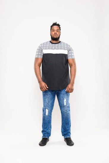 D555 Vista Couture Cut And Sew Curved Hem T-Shirt - Tricouri - Tricouri Bărbați Mărimi Mari