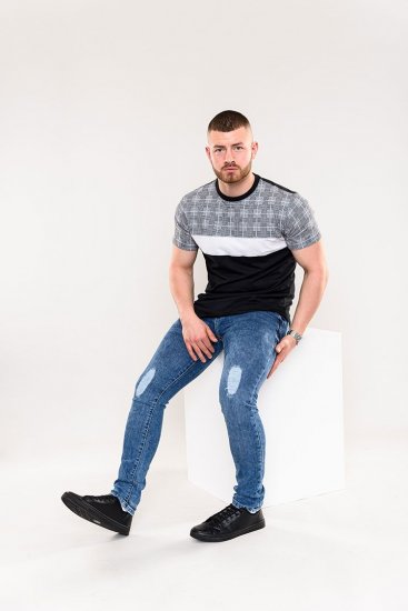 D555 Vista Couture Cut And Sew Curved Hem T-Shirt - Tricouri - Tricouri Bărbați Mărimi Mari
