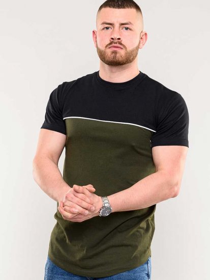 D555 Buckland Couture Cut And Sew Curved Hem T-Shirt - Tricouri - Tricouri Bărbați Mărimi Mari