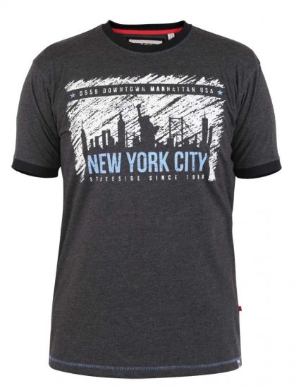 D555 Dowland T-Shirt With Ribbed Neck And Cuffs - Tricouri - Tricouri Bărbați Mărimi Mari