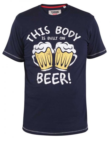 D555 Dartmoor Built On Beer Printed T-Shirt - Tricouri - Tricouri Bărbați Mărimi Mari