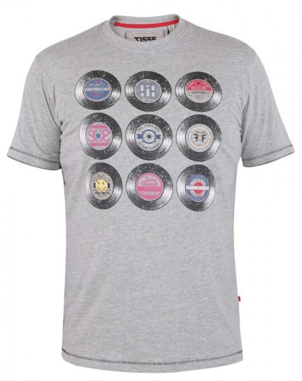 D555 Hexworth Vinyl Records Printed T-Shirt - Tricouri - Tricouri Bărbați Mărimi Mari