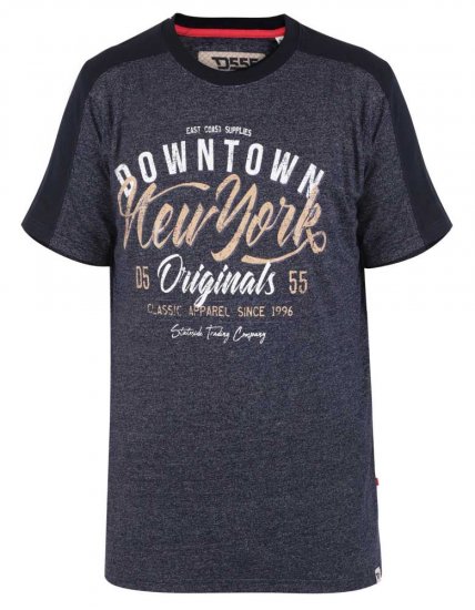 D555 Tiverton Printed Fine Stripe T-shirt - Tricouri - Tricouri Bărbați Mărimi Mari