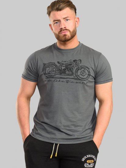 D555 Puxton Motorbike Printed T-Shirt - Tricouri - Tricouri Bărbați Mărimi Mari