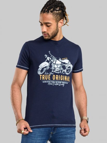 D555 Axbridge Motorbike Printed T-Shirt - Tricouri - Tricouri Bărbați Mărimi Mari