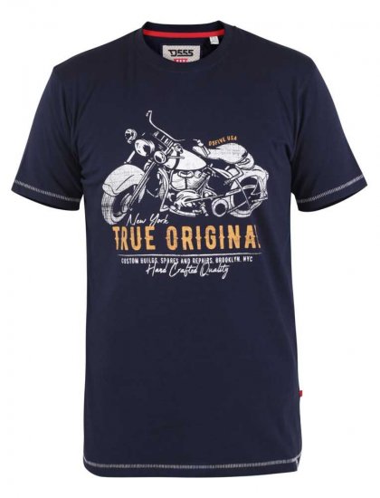 D555 Axbridge Motorbike Printed T-Shirt - Tricouri - Tricouri Bărbați Mărimi Mari