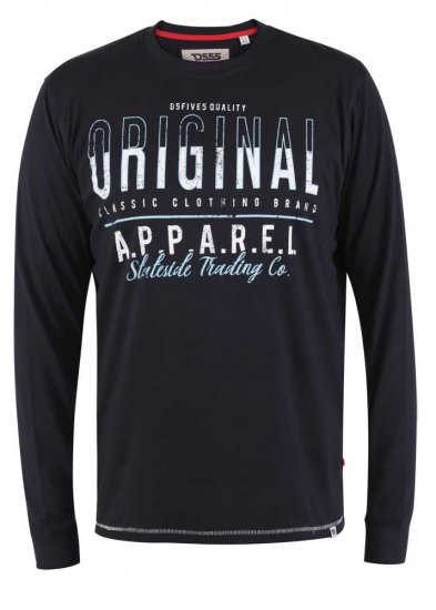 D555 Yeovil Long Sleeve T-Shirt - Tricouri - Tricouri Bărbați Mărimi Mari