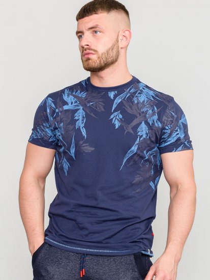 D555 BROMLEY Floral Panel Printed T-Shirt - Tricouri - Tricouri Bărbați Mărimi Mari