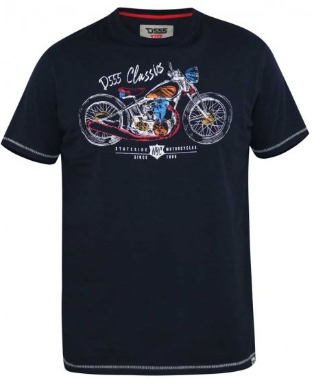 D555 DENTON Motorbike Printed T-Shirt - Tricouri - Tricouri Bărbați Mărimi Mari