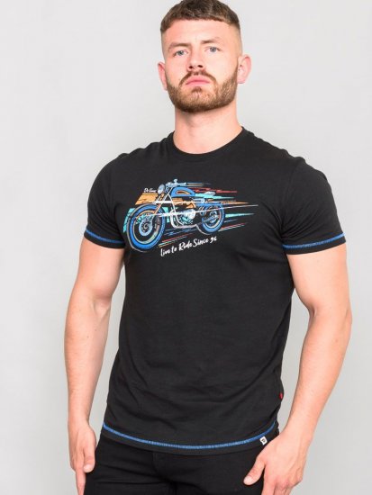 D555 CHINFORD Live To Ride Motorbike T-Shirt - Tricouri - Tricouri Bărbați Mărimi Mari