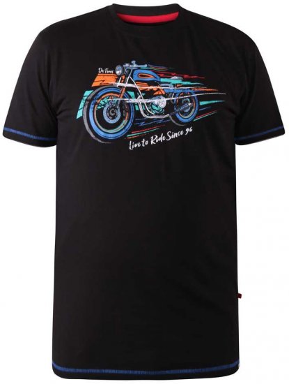D555 CHINFORD Live To Ride Motorbike T-Shirt - Tricouri - Tricouri Bărbați Mărimi Mari