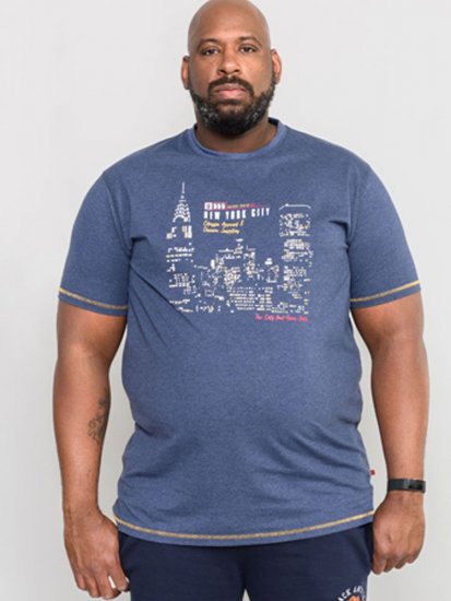 D555 DEBDEN NYC Night Skyline T-Shirt - Tricouri - Tricouri Bărbați Mărimi Mari