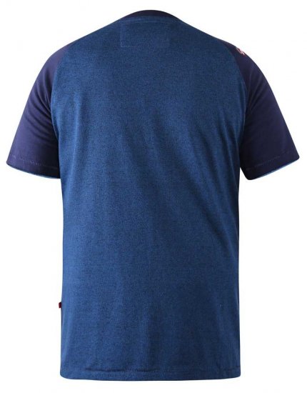 D555 Porter Raglan Sleeve Printed T-Shirt Blue - Tricouri - Tricouri Bărbați Mărimi Mari