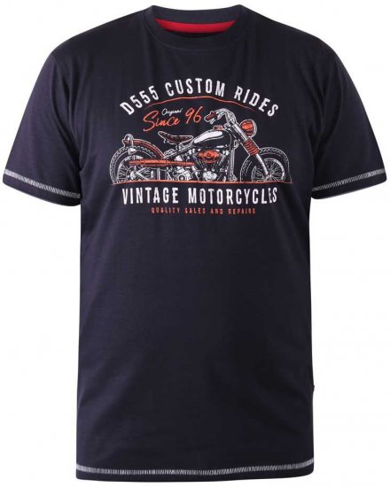D555 CHESHUNT Vintage Motorcycle T-Shirt - Tricouri - Tricouri Bărbați Mărimi Mari