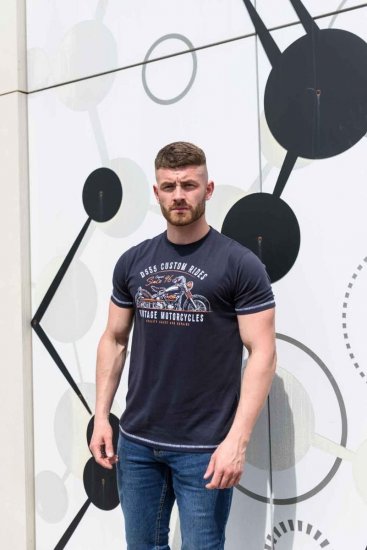 D555 CHESHUNT Vintage Motorcycle T-Shirt - Tricouri - Tricouri Bărbați Mărimi Mari