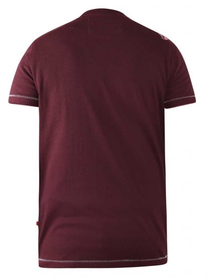 D555 Wharf California Eagle Printed T-Shirt Burgundy - Tricouri - Tricouri Bărbați Mărimi Mari