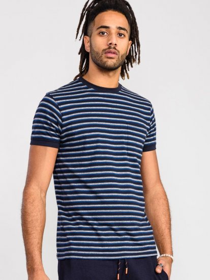 D555 Beamont Jacquard Stripe T-Shirt - Tricouri - Tricouri Bărbați Mărimi Mari