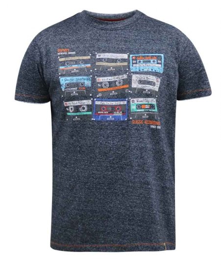 D555 Apsey Multi Cassette Tape Printed T-Shirt - Tricouri - Tricouri Bărbați Mărimi Mari