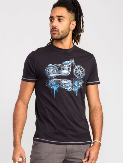 D555 Fritton Bike With Shadow And Drips Printed T-Shirt - Tricouri - Tricouri Bărbați Mărimi Mari
