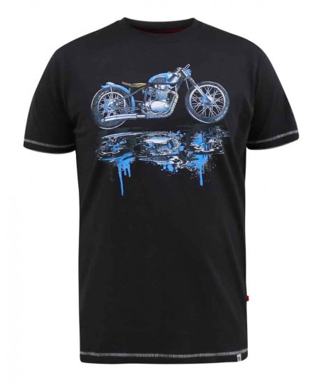 D555 Fritton Bike With Shadow And Drips Printed T-Shirt - Tricouri - Tricouri Bărbați Mărimi Mari