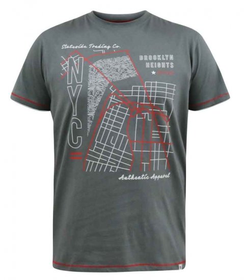 D555 Cobbler Nyc Birdseye Map Printed T-Shirt - Tricouri - Tricouri Bărbați Mărimi Mari