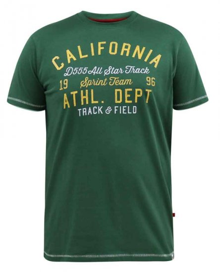 D555 Parnwell California Athletics Printed T-Shirt - Tricouri - Tricouri Bărbați Mărimi Mari