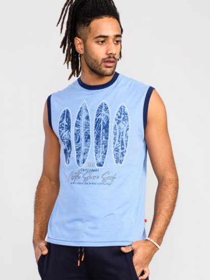 D555 Bretton Surf Board Printed Sleeveless T-Shirt - Tricouri - Tricouri Bărbați Mărimi Mari