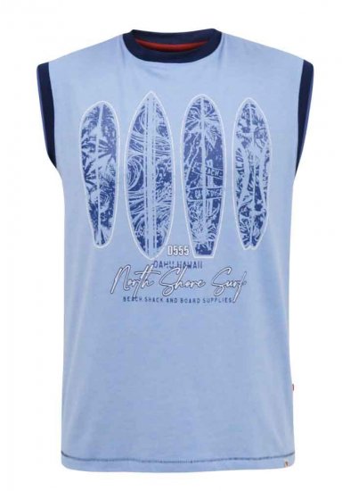 D555 Bretton Surf Board Printed Sleeveless T-Shirt - Tricouri - Tricouri Bărbați Mărimi Mari
