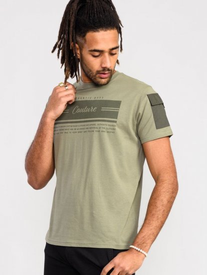 D555 Yarwell Printed T-Shirt With Sleeve Pocket - Tricouri - Tricouri Bărbați Mărimi Mari
