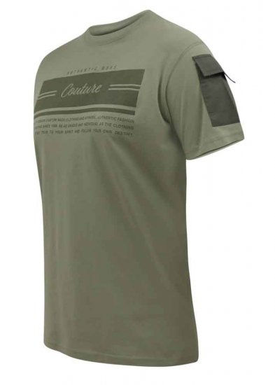 D555 Yarwell Printed T-Shirt With Sleeve Pocket - Tricouri - Tricouri Bărbați Mărimi Mari