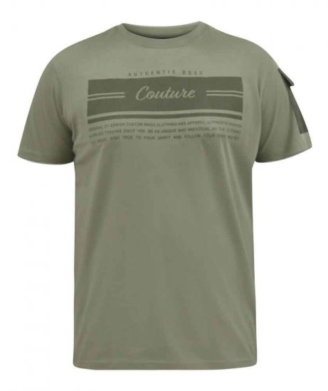 D555 Yarwell Printed T-Shirt With Sleeve Pocket - Tricouri - Tricouri Bărbați Mărimi Mari