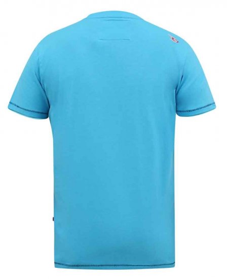 D555 Rushden Superior Printed T-Shirt Turquoise - Tricouri - Tricouri Bărbați Mărimi Mari