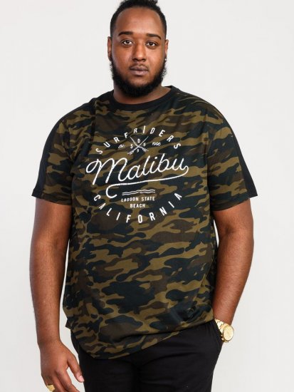 D555 Sullivan Ao Camo T-Shirt With Chest Print - Tricouri - Tricouri Bărbați Mărimi Mari