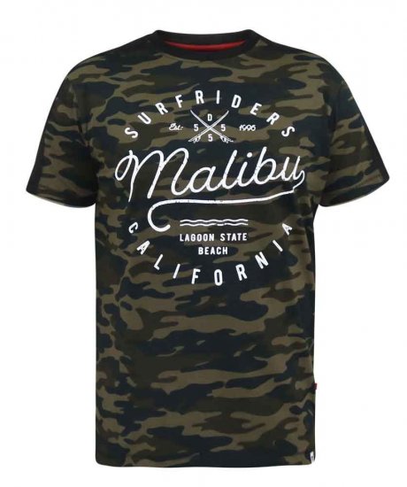 D555 Sullivan Ao Camo T-Shirt With Chest Print - Tricouri - Tricouri Bărbați Mărimi Mari