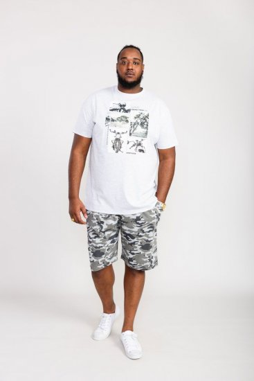 D555 Trafford Bike Photo Printed T-Shirt White - Tricouri - Tricouri Bărbați Mărimi Mari