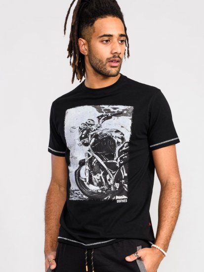 D555 Pinewood Photographic Bike Printed T-Shirt - Tricouri - Tricouri Bărbați Mărimi Mari