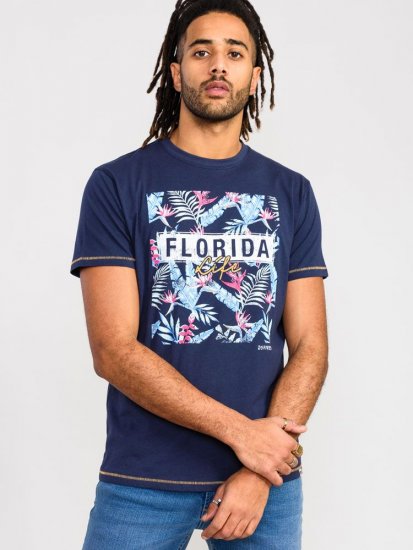 D555 Prestwick Florida Floral Printed T-Shirt - Tricouri - Tricouri Bărbați Mărimi Mari