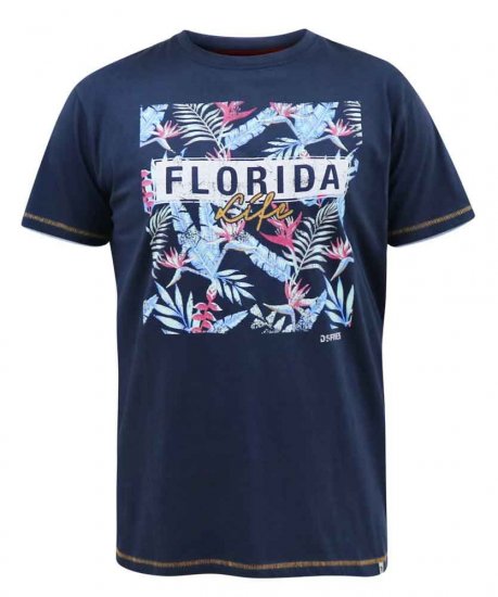D555 Prestwick Florida Floral Printed T-Shirt - Tricouri - Tricouri Bărbați Mărimi Mari
