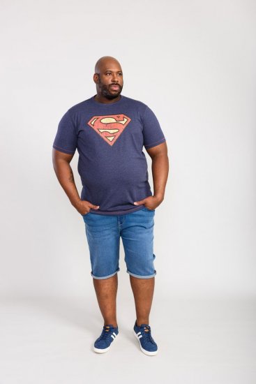 D555 Scampton Official Superman Printed T-Shirt Navy - Tricouri - Tricouri Bărbați Mărimi Mari