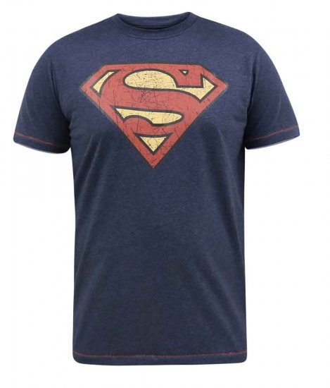 D555 Scampton Official Superman Printed T-Shirt Navy - Tricouri - Tricouri Bărbați Mărimi Mari