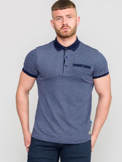 D555 AXFORD Print Polo Shirt - Tricouri polo - Tricouri Polo Bărbați Mărimi Mari