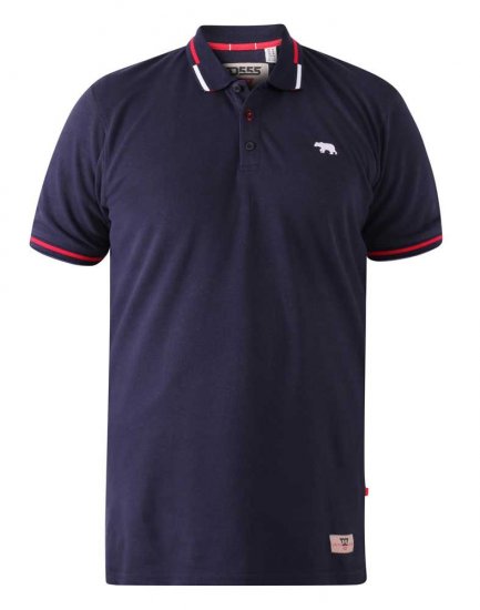 D555 Sloane Polo Shirt With Chest Embroidery Navy - Tricouri polo - Tricouri Polo Bărbați Mărimi Mari