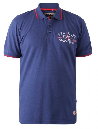 D555 Canning Chest Embroidery Polo Shirt Denim - Tricouri polo - Tricouri Polo Bărbați Mărimi Mari
