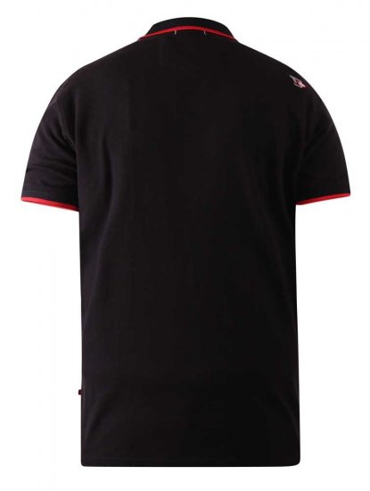 D555 Canning Chest Embroidery Polo Shirt Black - Tricouri polo - Tricouri Polo Bărbați Mărimi Mari