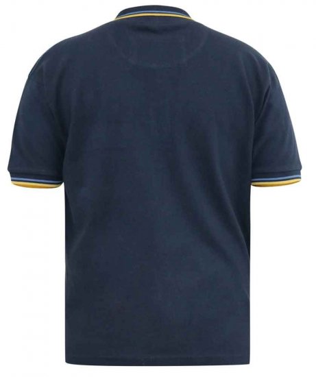D555 Hamford Pique Polo Shirt Navy - Tricouri polo - Tricouri Polo Bărbați Mărimi Mari
