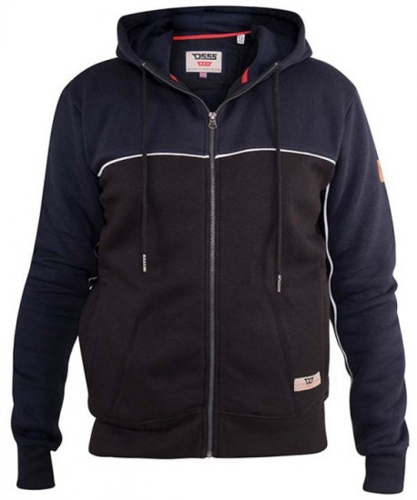 D555 Vincent Full Zip Hoody With Chest And Sleeve Piping Detail - Pulovere & hanorace - Pulovere & Hanorace Bărbați Mărimi Mari