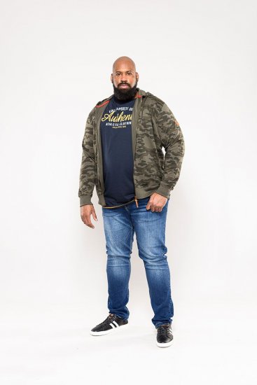 D555 Antonio Camo Printed Zip Through Hoody - Pulovere & hanorace - Pulovere & Hanorace Bărbați Mărimi Mari