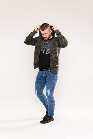 D555 Antonio Camo Printed Zip Through Hoody - Pulovere & hanorace - Pulovere & Hanorace Bărbați Mărimi Mari