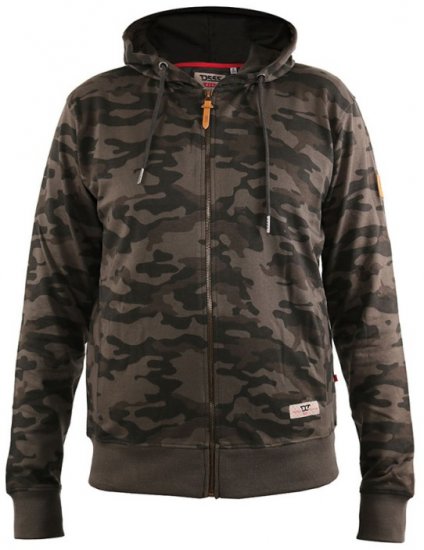 D555 Antonio Camo Printed Zip Through Hoody - Pulovere & hanorace - Pulovere & Hanorace Bărbați Mărimi Mari
